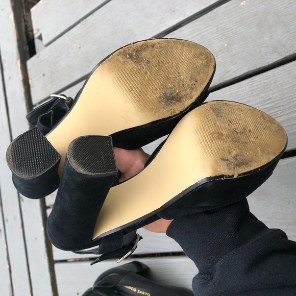 Steve Madden Jillyy Black Suede Platform Heels - Picture 3 of 3